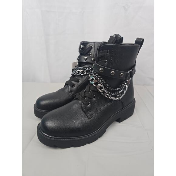Grunge Y2K Lug Soles XOXO Boots‎ Size 6M Steampunk Black - Picture 1 of 10